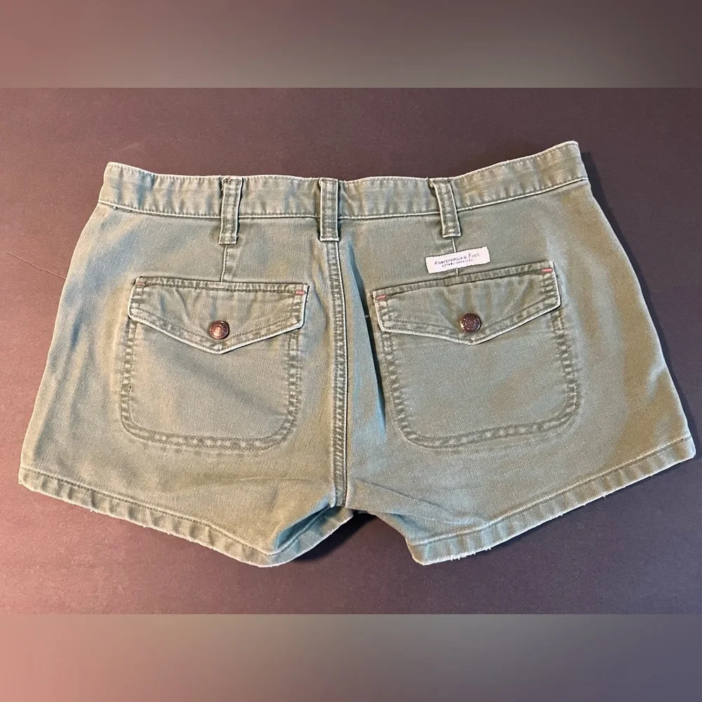 Abercrombie & Fitch Shorts Green 100% Cotton Size 0 - Picture 4 of 8